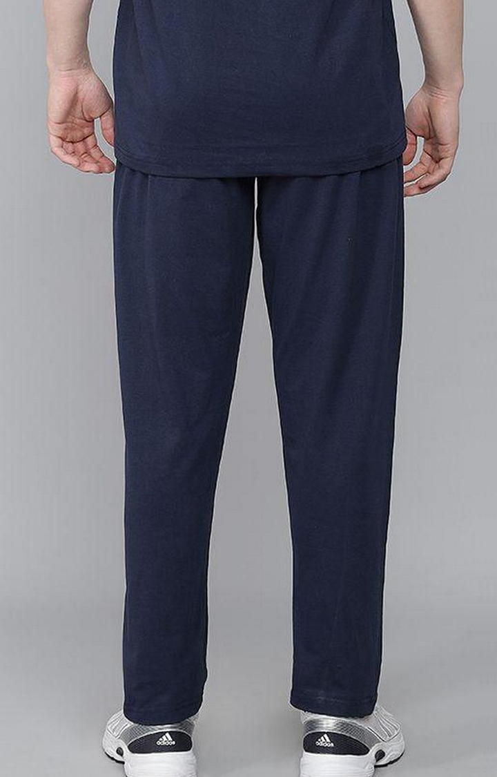 Men's Navy Solid Trackpants