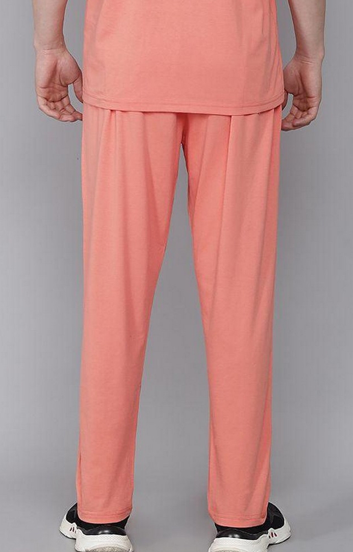Men's Peach Solid Trackpants