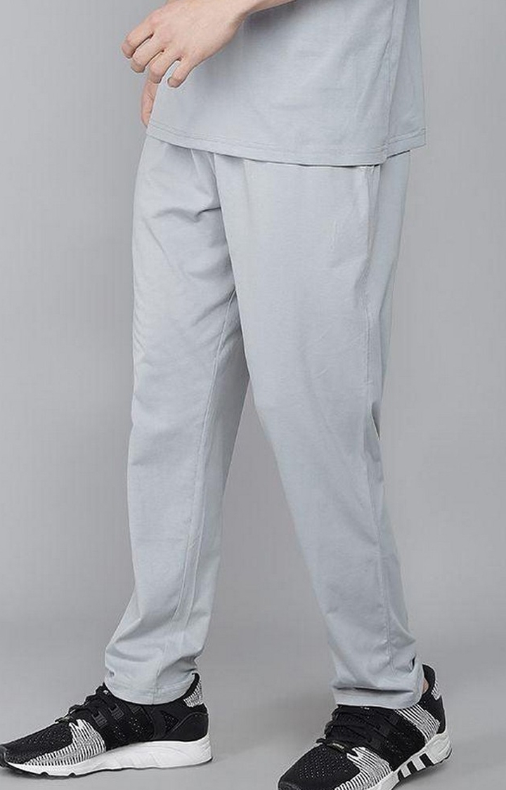 Men's Steel Grey Solid Trackpants