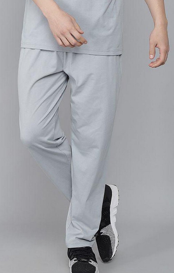 Men's Steel Grey Solid Trackpants
