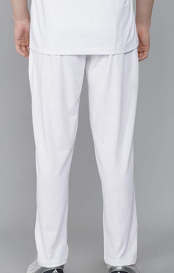 Men's White Solid Trackpants