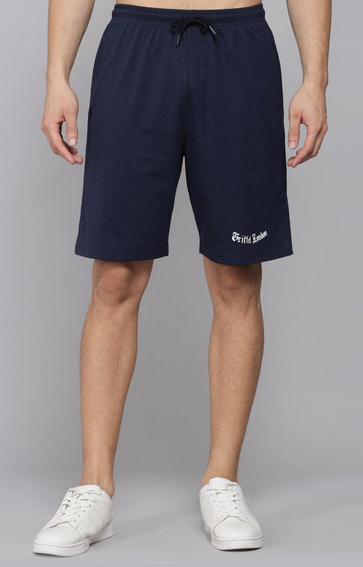 Men's Navy Solid Shorts