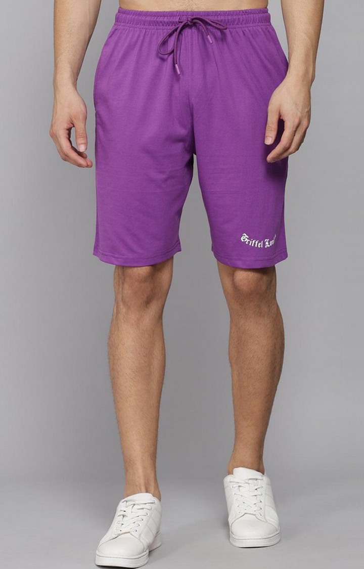 Men's Purple Solid Shorts