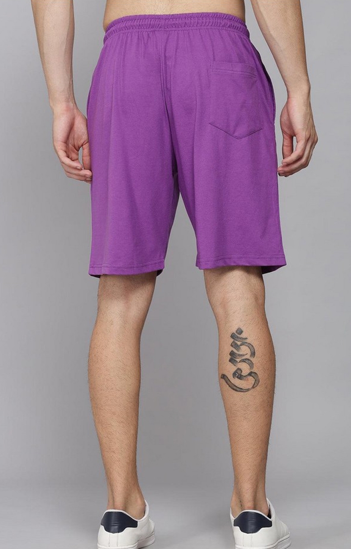 Men's Purple Solid Shorts