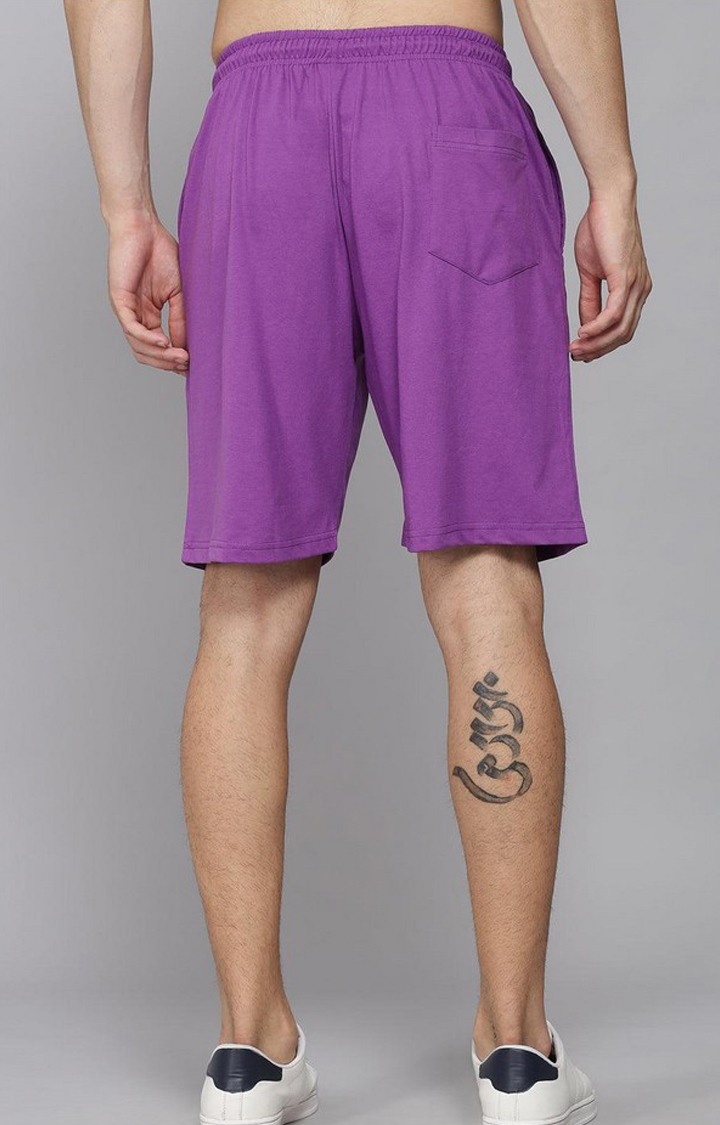 Men's Purple Solid Shorts