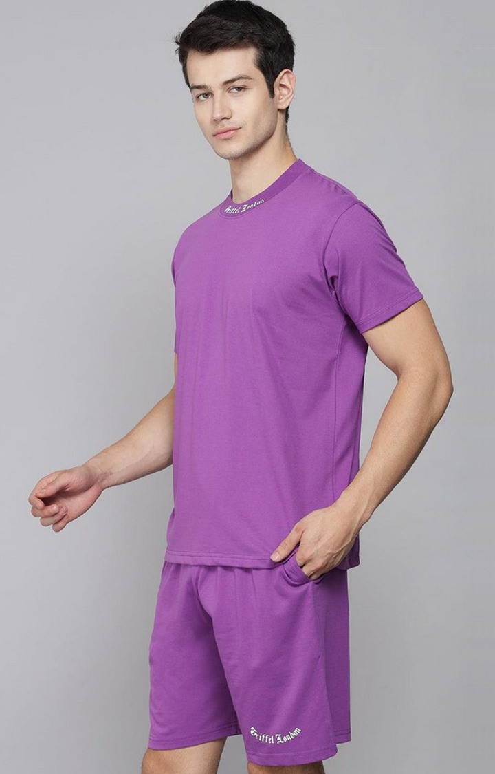 Men's Purple Solid Shorts