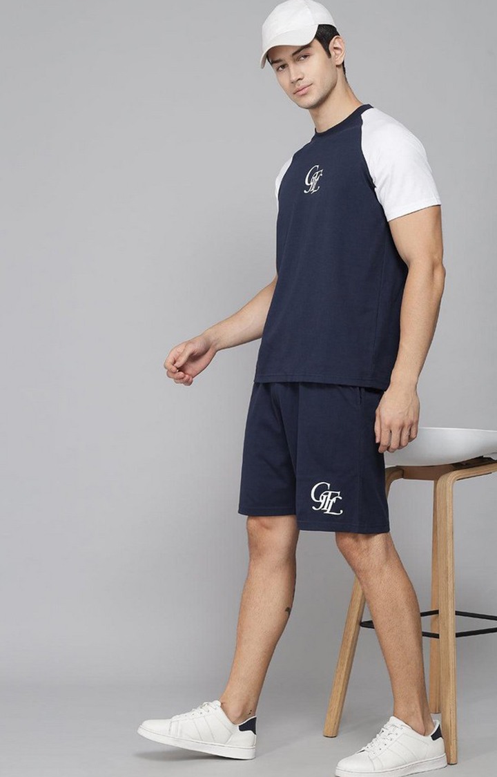 Men's Navy Solid Shorts