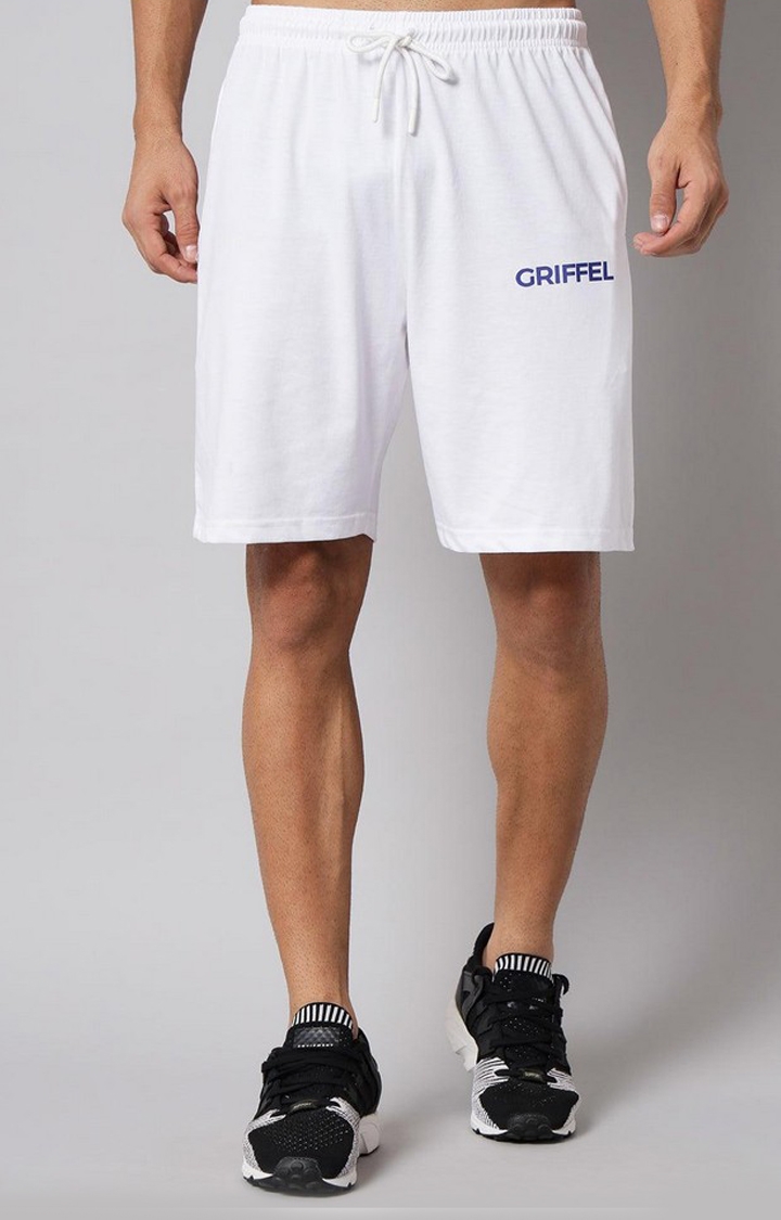 GRIFFEL | Men's White Solid Shorts
