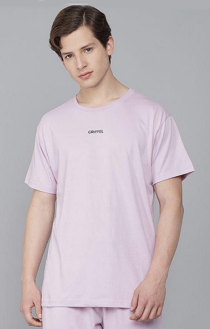 GRIFFEL | Men's Basic Solid Light Purple Regular fit T-shirt