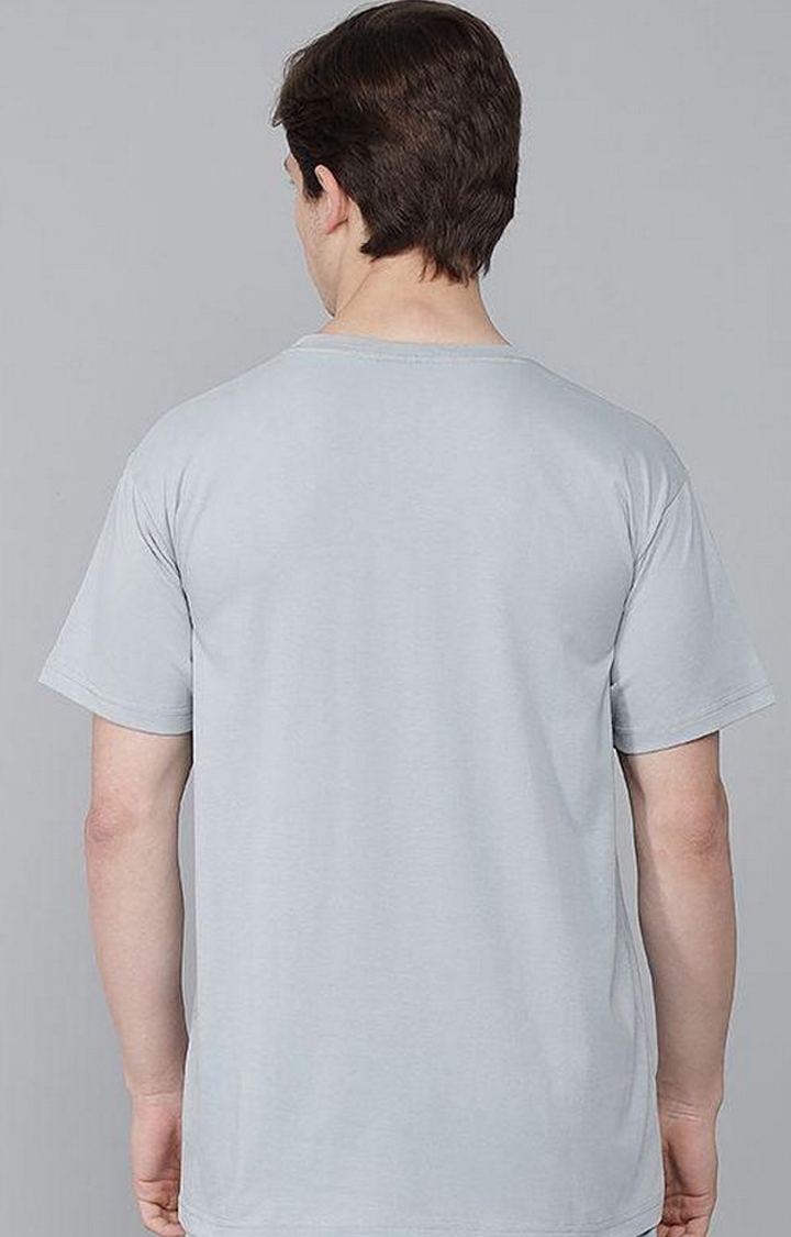 Men's Steel Grey Solid Regular T-Shirts