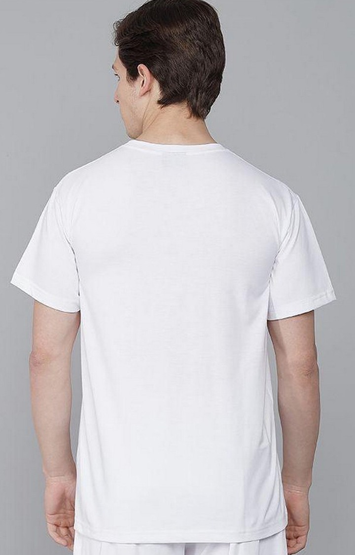 Men's White Solid Regular T-Shirts