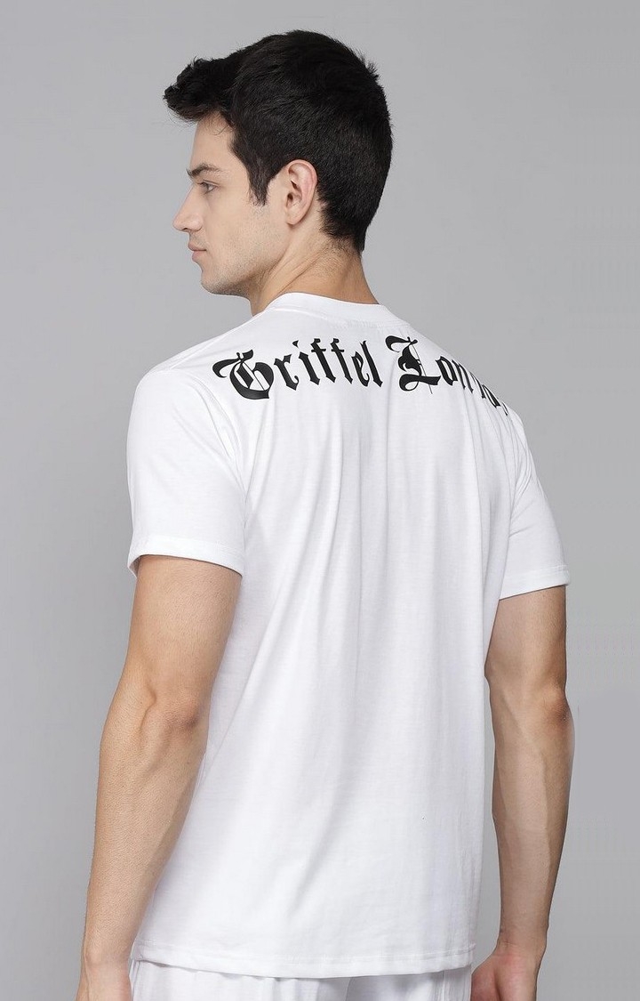 GRIFFEL | Men's Placement Print White Regular fit T-shirt