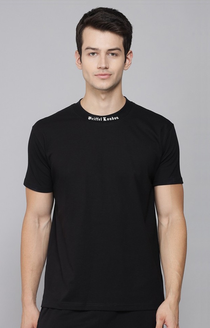 Men's Black Printed Activewear T-Shirts
