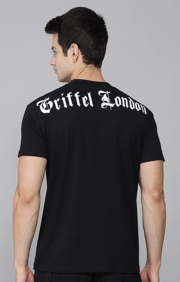 Men's Black Printed Activewear T-Shirts