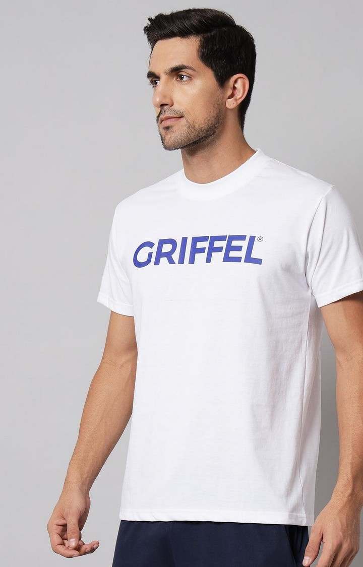 Men's White Typographic Regular T-Shirts