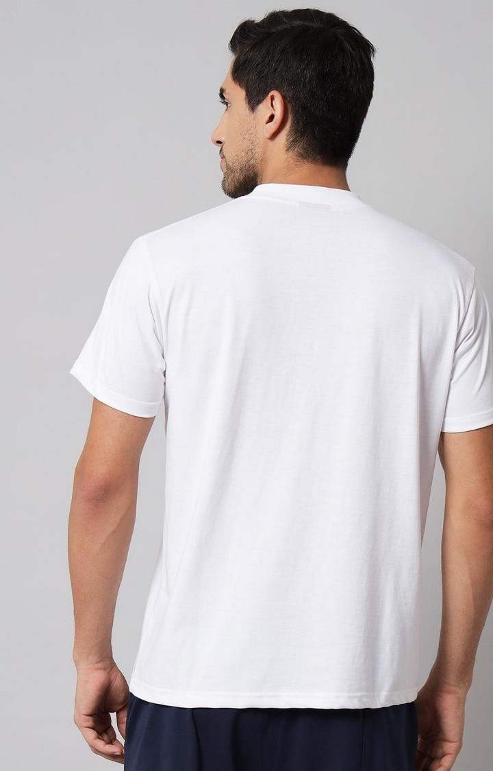 Men's White Typographic Regular T-Shirts