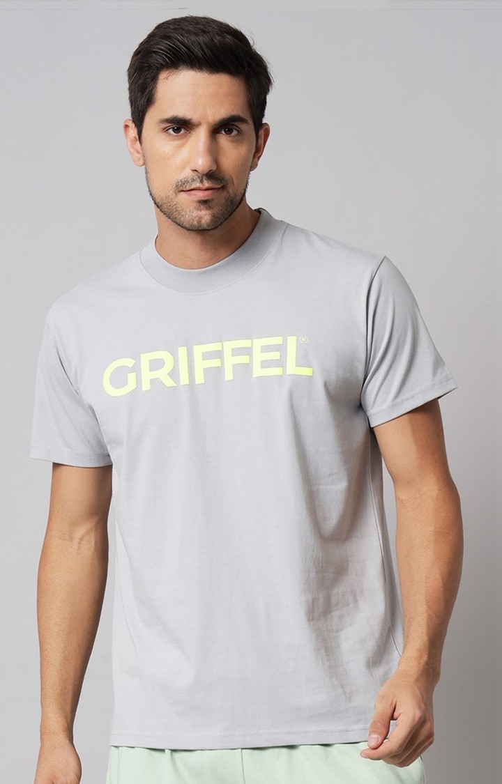 Men's Grey Printed Activewear T-Shirts