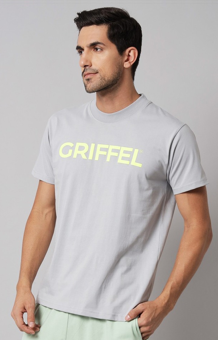 Men's Grey Printed Activewear T-Shirts