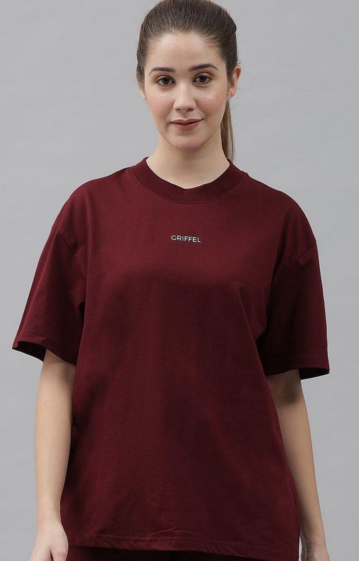 Buy Pepe Ladies Solid Burgundy Regular Fit T Shirt Online - Lulu  Hypermarket India
