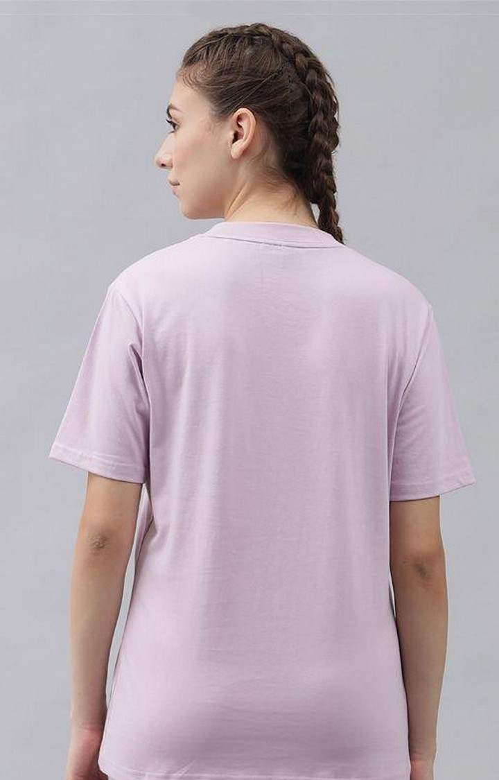 Women's Light Purple Solid Oversized T-Shirts