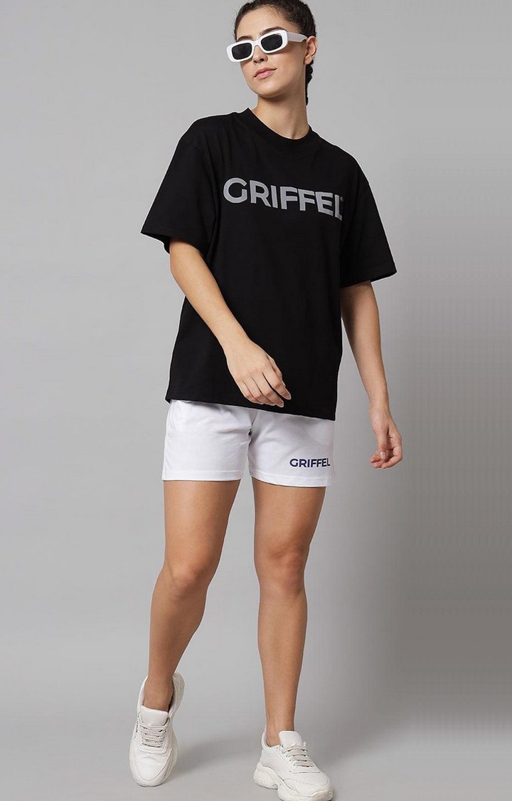 Women's White Typographic Oversized T-Shirts