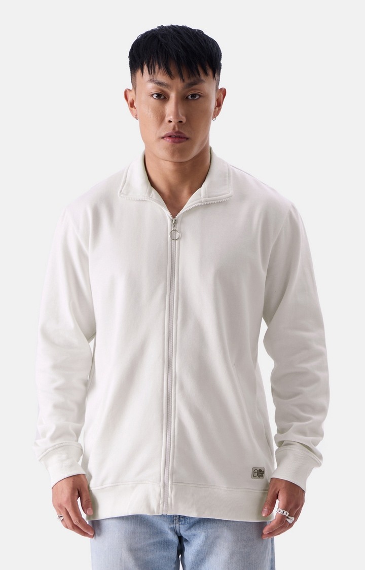 Men's Solids Eggshell White Jackets