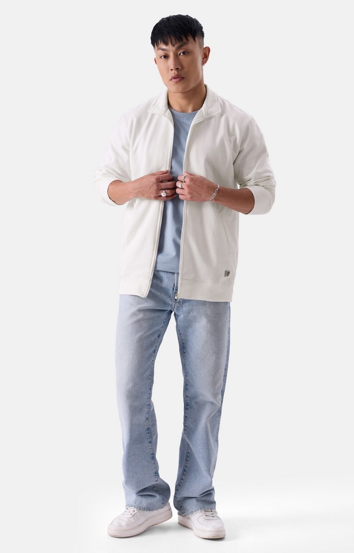 Men's Solids Eggshell White Jackets