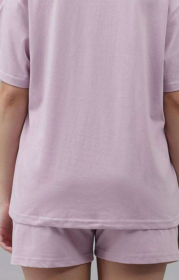 Women's Light Purple Solid Shorts