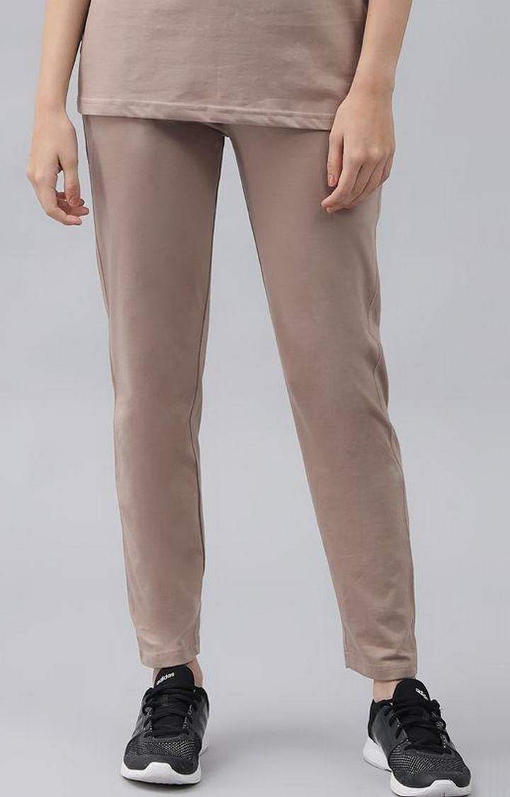 Women's Brown Solid Trackpants