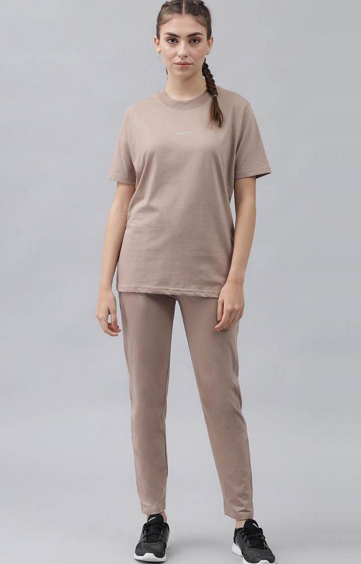 Women's Brown Solid Trackpants