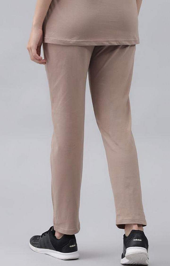 Women's Brown Solid Trackpants