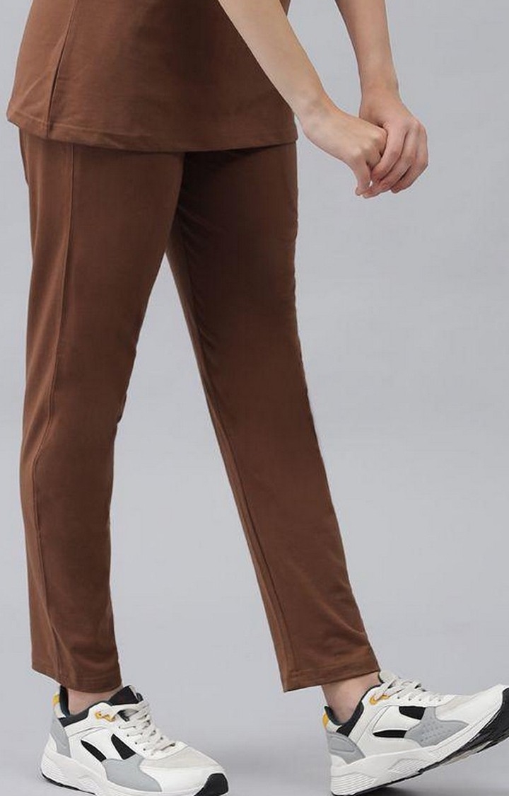 Women's Coffee Solid Trackpants