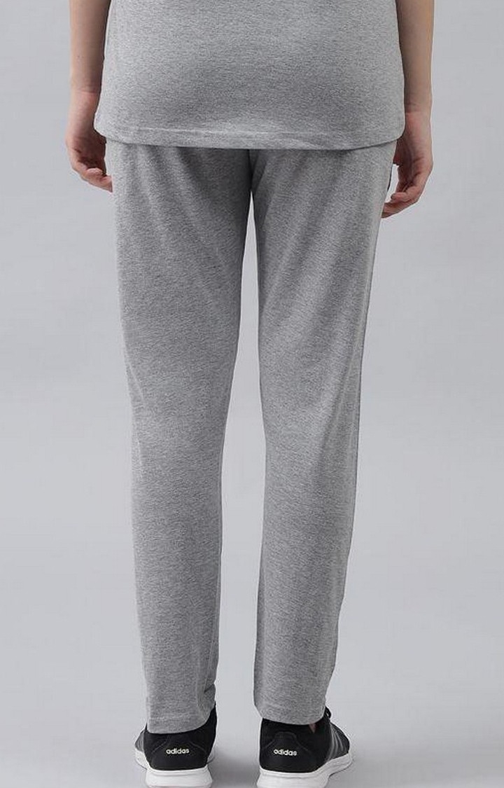 Women's Grey Solid Trackpants