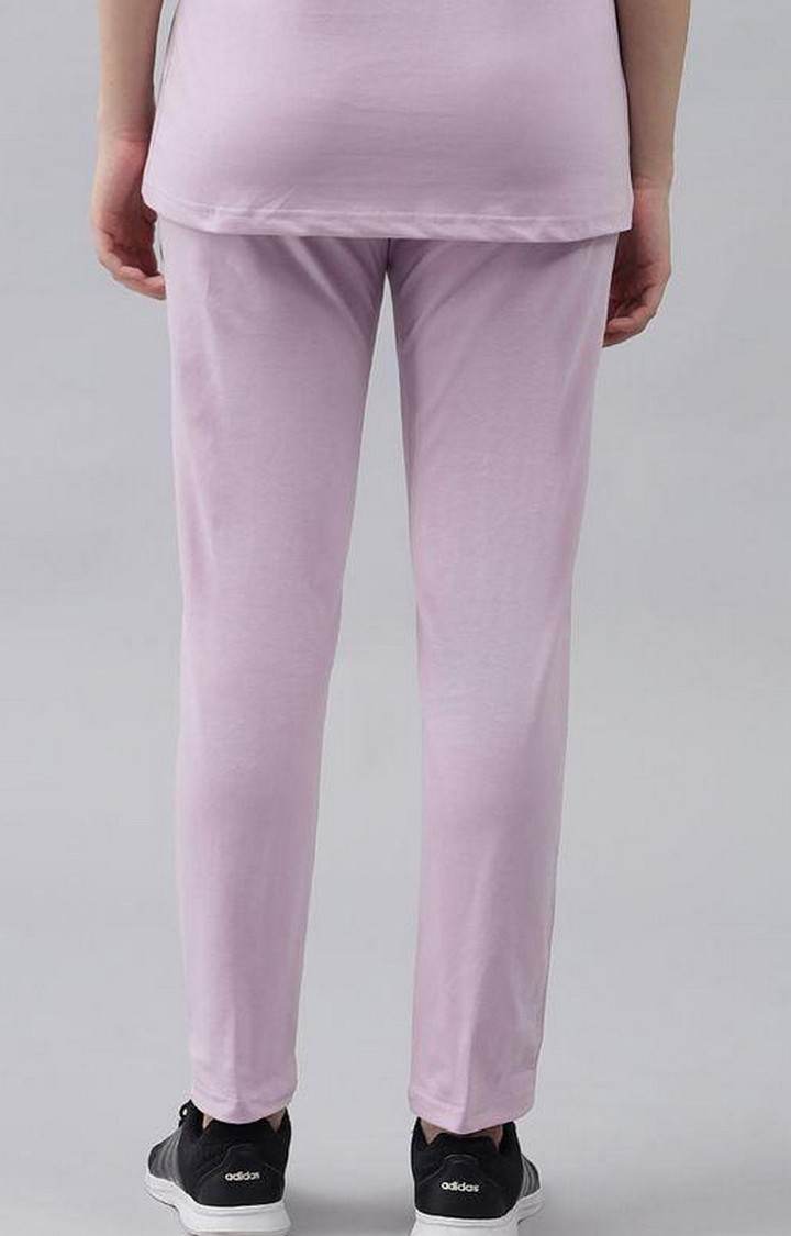Women's Purple Solid Trackpants