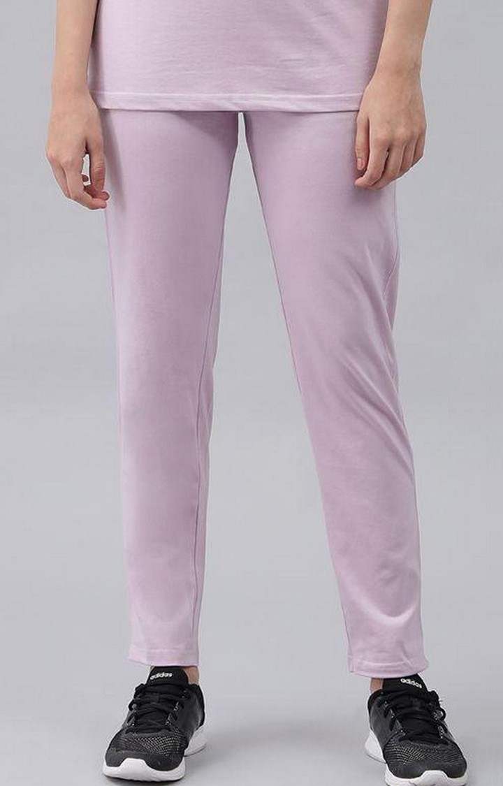 Women's Purple Solid Trackpants