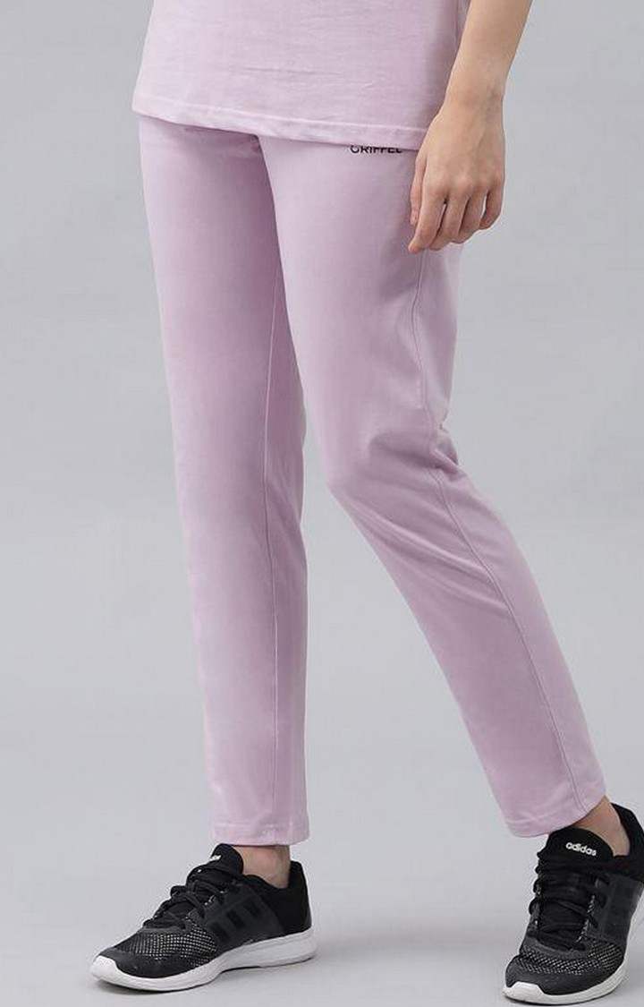 Women's Purple Solid Trackpants