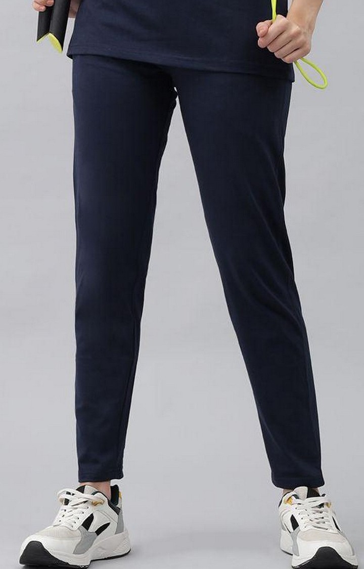 GRIFFEL | Women's Navy Solid Trackpants