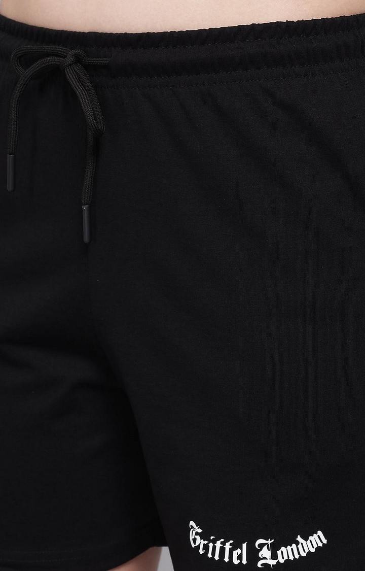 Women's Black Solid Shorts