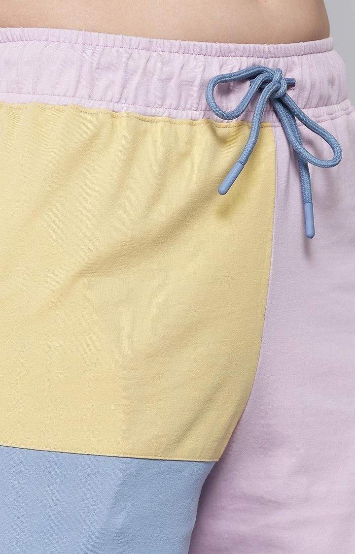 Women's Light Purple Solid Shorts