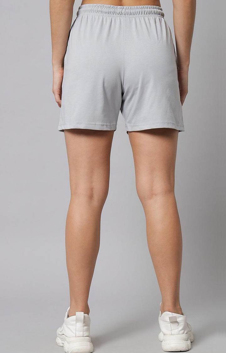 Women's Grey Solid Shorts