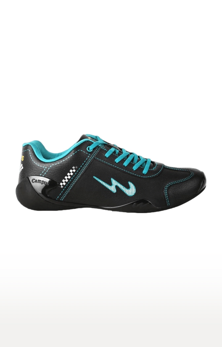 Campus Shoes | Men's Camp Black PU Running Shoes 1