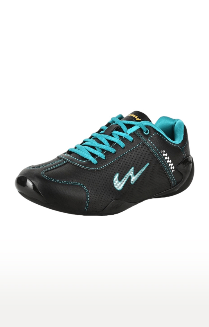 Campus Shoes | Men's Camp Black PU Running Shoes 2