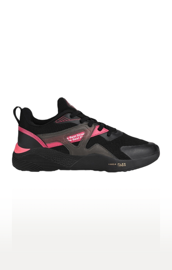 Campus Shoes | Women's Nemo Black Mesh Outdoor Sports Shoes 1