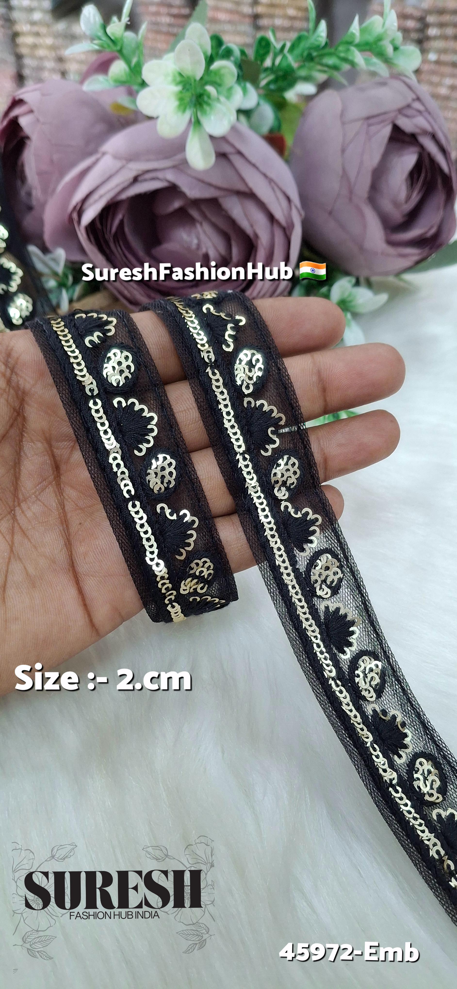 Black Tone-on-Tone Embroidery Lace