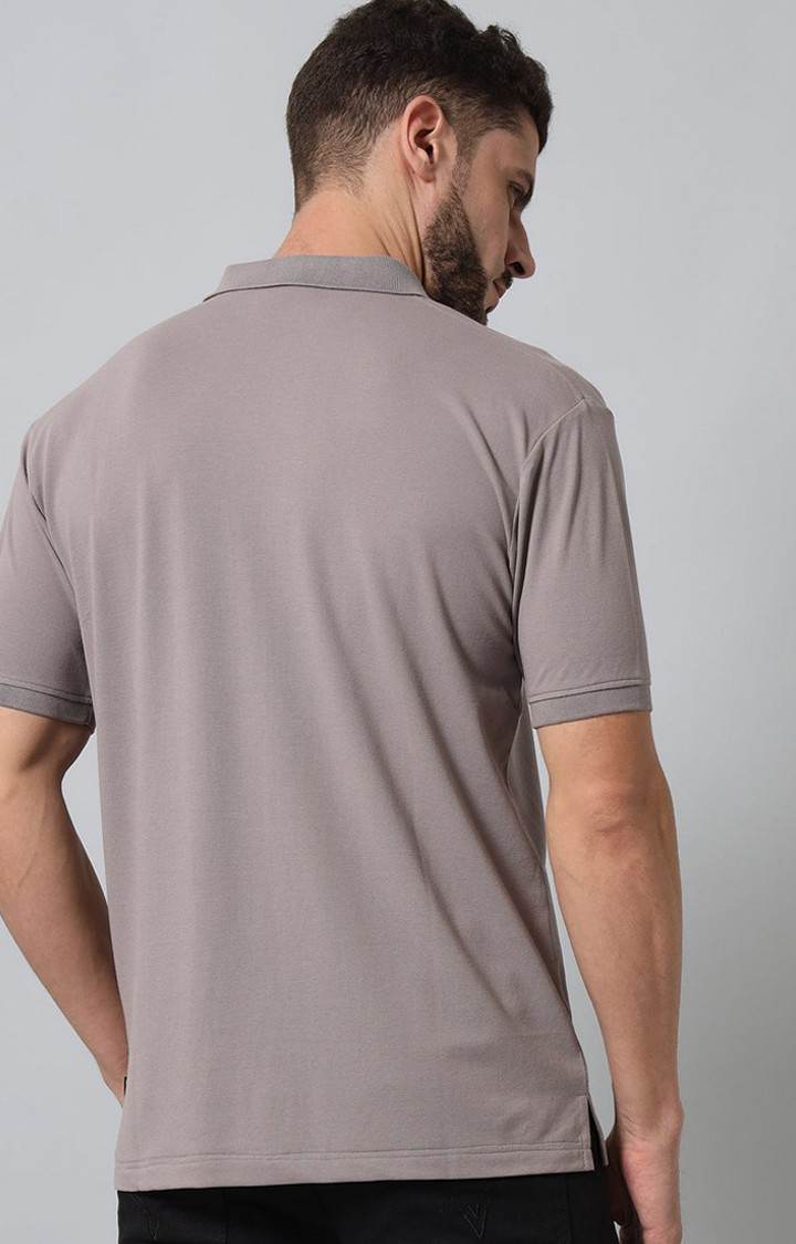 Men's St.Grey Solid Polos