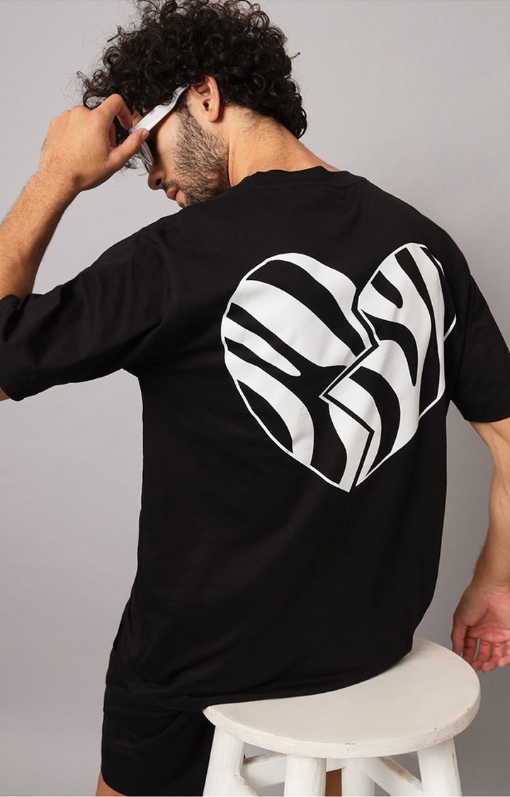 Men's Black Printed Co-ords