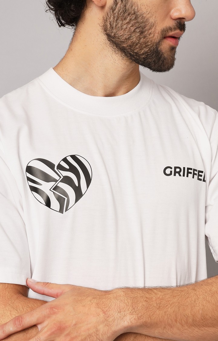 Men's White Printed Co-ords