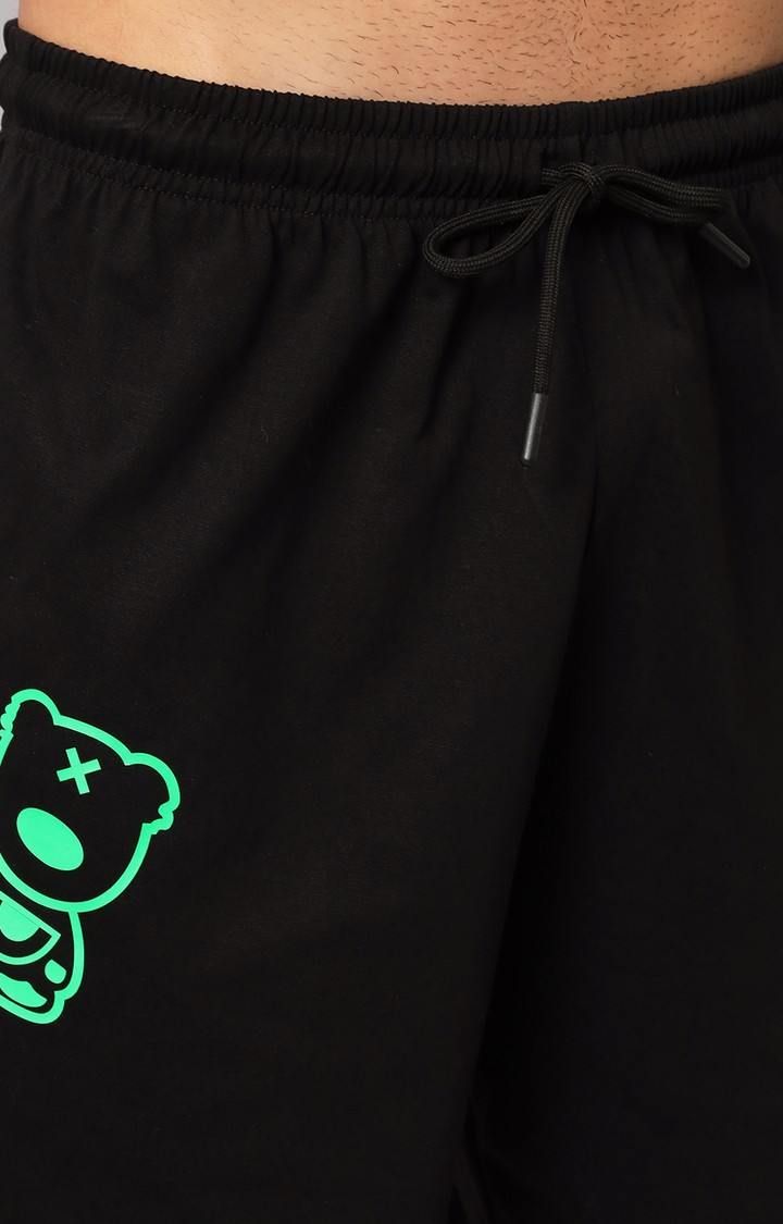 Men's Black Printed Co-ords