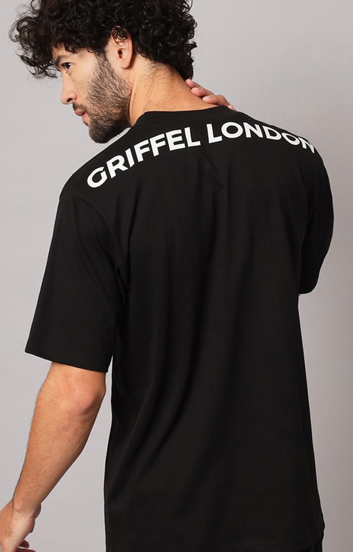 Men's Black Printed Co-ords