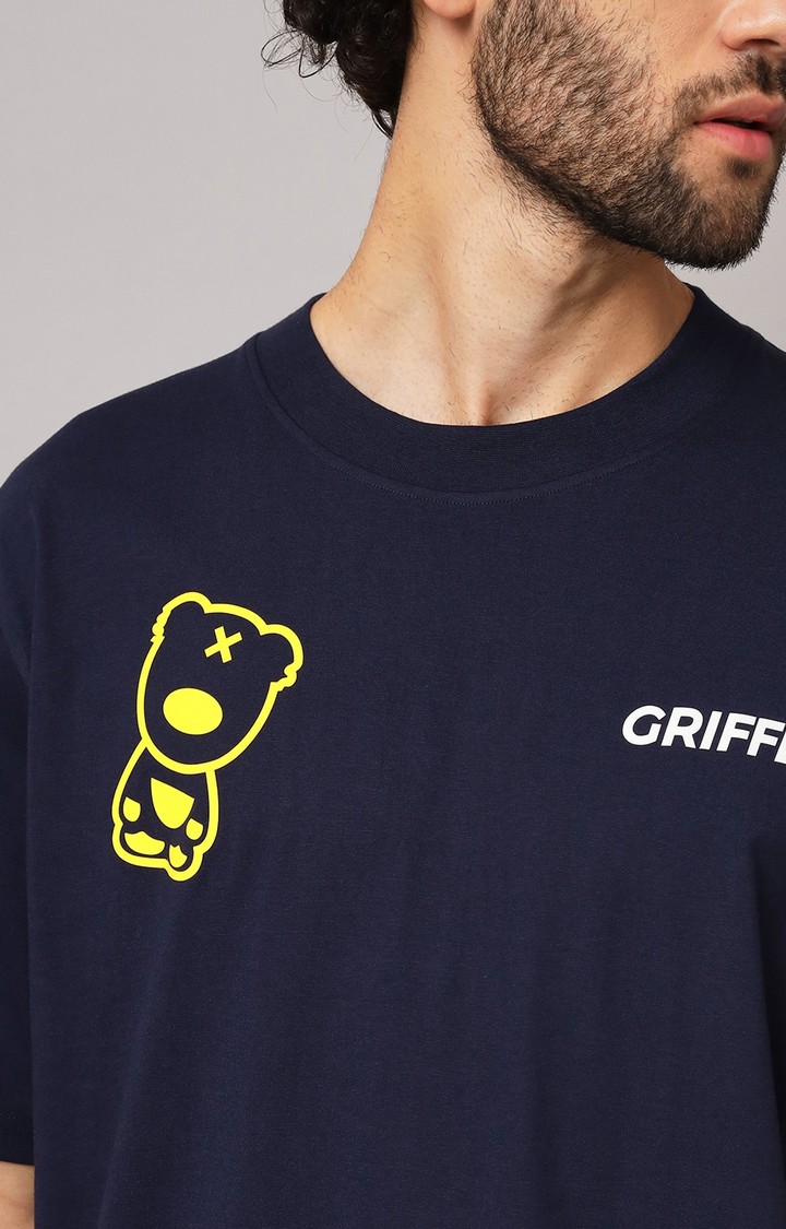 Men's Blue Printed Co-ords